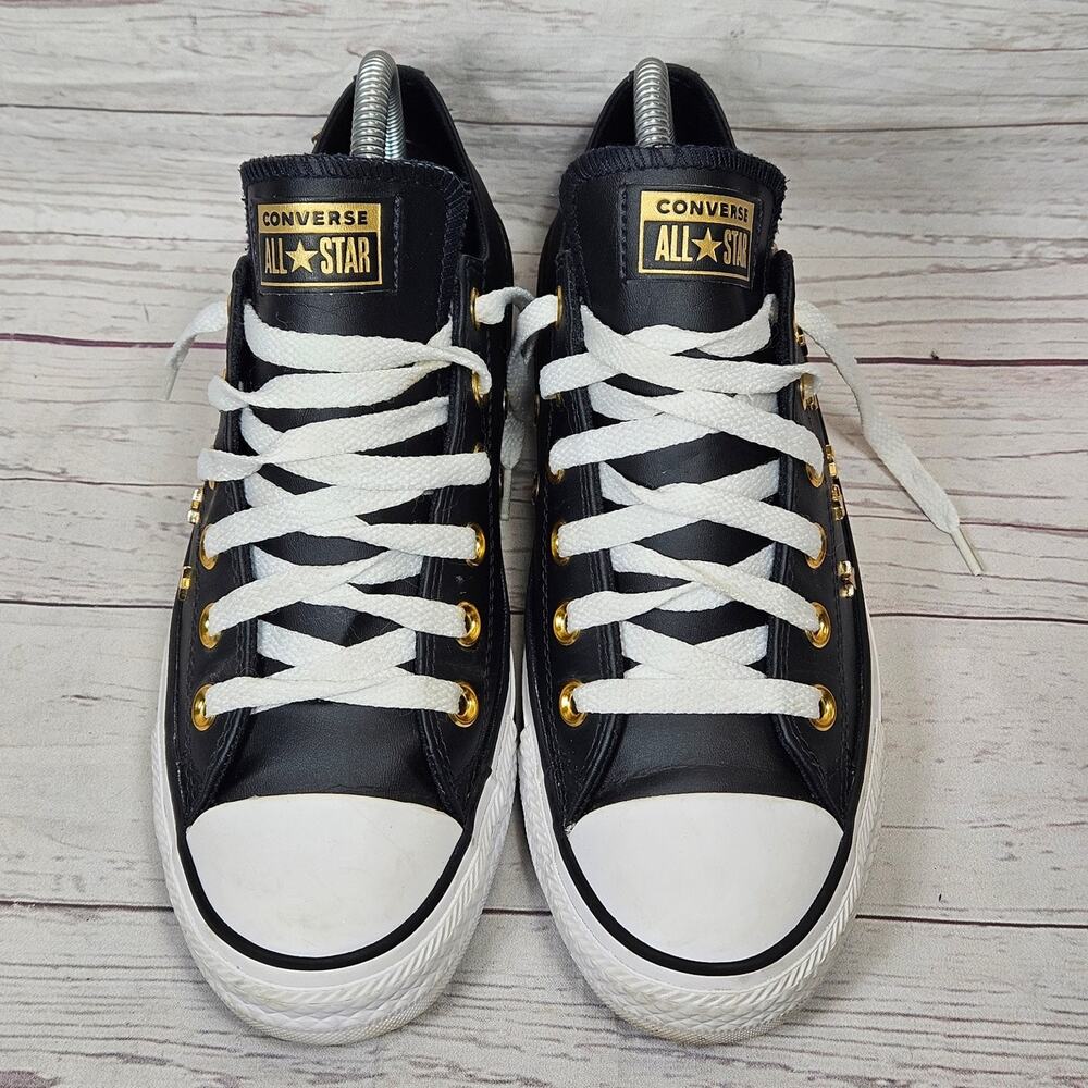 Converse Athletic Shoes Women's Black Gold US 8 Star Studded Low Top - Picture 3 of 8